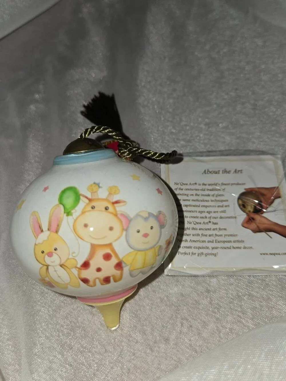 2025 Baby's 1st Christmas Ne'Qwa Art Dillard's reverse painted glass ornament